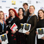 Virve Kulmala kuvattuna Finnish Photo Awardseissa. Kuva otettu sen jälkeen, kun hän sai pronssia illustrative-sarjassa.